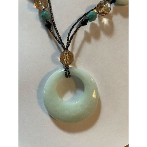 Lia Sophia Jade Beaded Necklace Double Strand - Picture 2 of 6